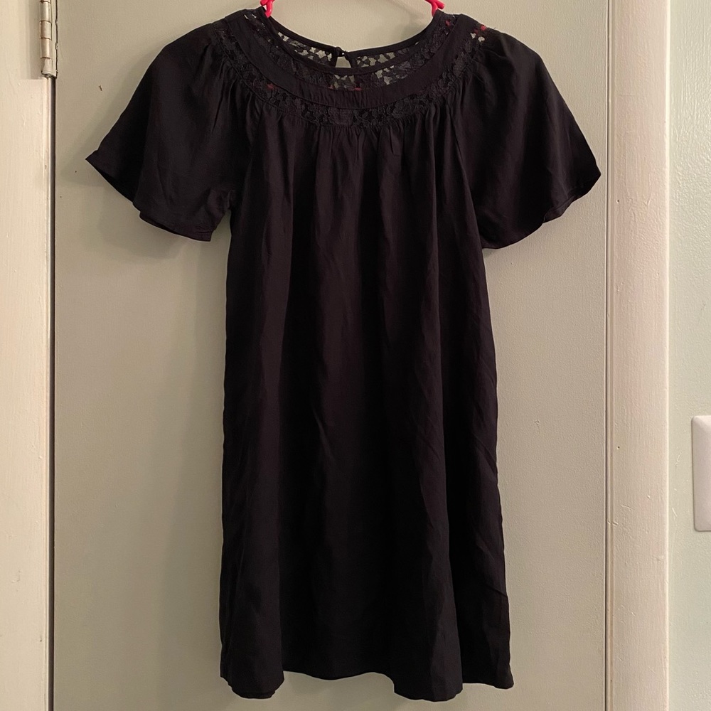 🌟4 for 20 🌟 Girls All Black Simple Lace Colar Dress